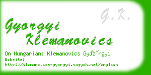 gyorgyi klemanovics business card